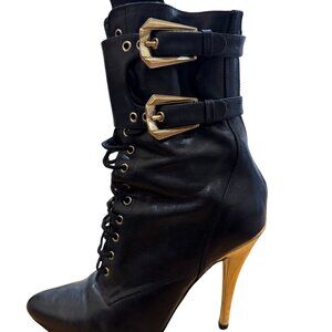 Balmain Gold Leather Boots